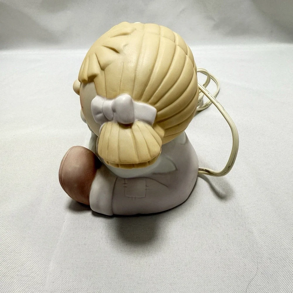 Vintage 90's Bumpkins‎ Girl With Dog Nightlight Enesco Fanrizio Pastel Bisque